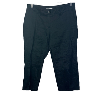 MNG Basics Black Linen Capri Pants